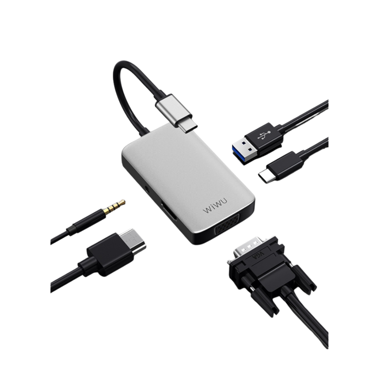 Adaptateur Wiwu Alpha 5 in 1 USB-C Hub A513HVP Adaptateur Wiwu Alpha 5 in 1 USB-C Hub A513HVP
