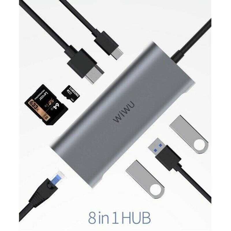 Adaptateur Wiwu HUB type-c 8 in 1 Alpha 8 in 1 DOCKING A831HRT Adaptateur Wiwu HUB type-c 8 in 1 Alpha 8 in 1 DOCKING A831HRT