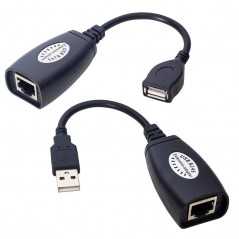 Extension USB 2.0 Actif 45m sur Câble RJ45 Cat5e/Cat6 | Rallonge Longue Distance
