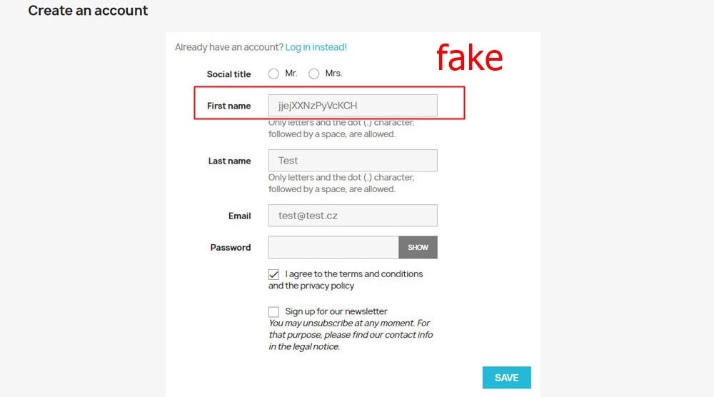 fake compte