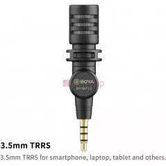 Microphone Boya BY-M110 à condensateur compact - Directivité omnidirectionnelle - Jack 3.5 mm TRRS - Smartphone/Tablette/PC