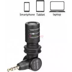 Microphone Boya BY-M110 à condensateur compact - Directivité omnidirectionnelle - Jack 3.5 mm TRRS - Smartphone/Tablette/PC