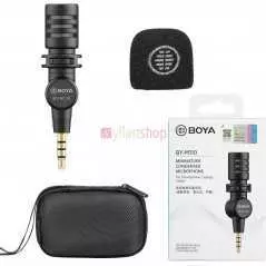 Microphone Boya BY-M110 à condensateur compact - Directivité omnidirectionnelle - Jack 3.5 mm TRRS - Smartphone/Tablette/PC