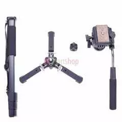 Trepied YunTeng VCT-288 Monopode pour photographie & vidéo avec trépied à base rotative - Fourni avec sa housse