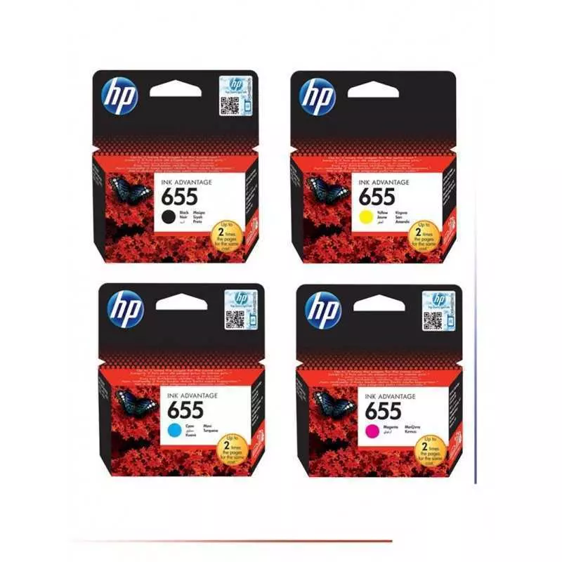 Cartouche d'Encre HP-655 Noir /Bleu /Rouge/ Jaune