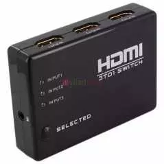 Switch HDMI avec télécommande IR, 3 entrées, 3 sorties, sélecteur hub HDMI pour HDTV, PS3, DVD