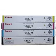 Cartouche Toner Canon C-EXV34 Noir / Bleu / Rouge / Jaune Original