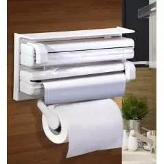 Distributeur de Papier Triple Blanc Plastique