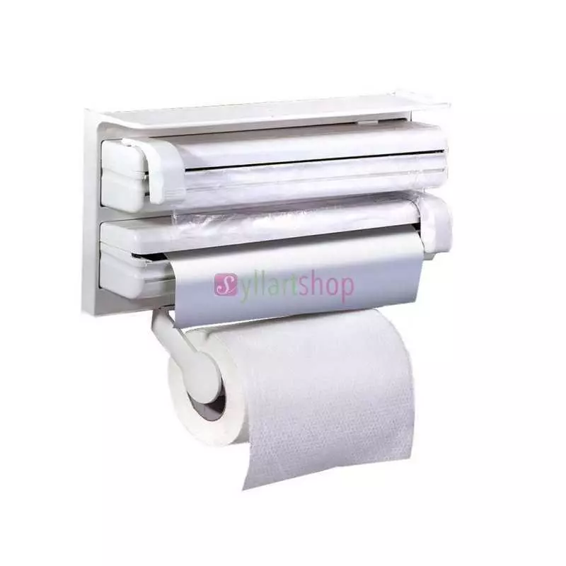 Distributeur de Papier Triple Blanc Plastique