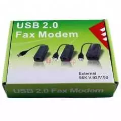 Modem Externe USB 2.0 56kbs USB Fax avec V.92/V.90 Téléphone RJ11 Câble pour Windows XP/Win 7/8/Linux