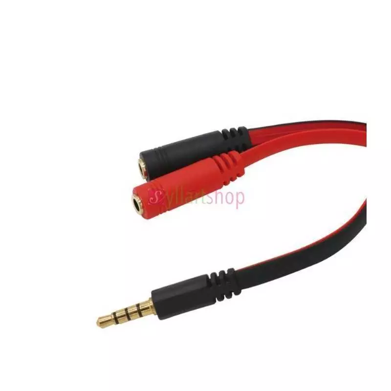 Adaptateur de casque jack 3.5 mm 2 en 1 micro et câble audio pour casque de jeu à double prise PC PS4 / smartphone / PC