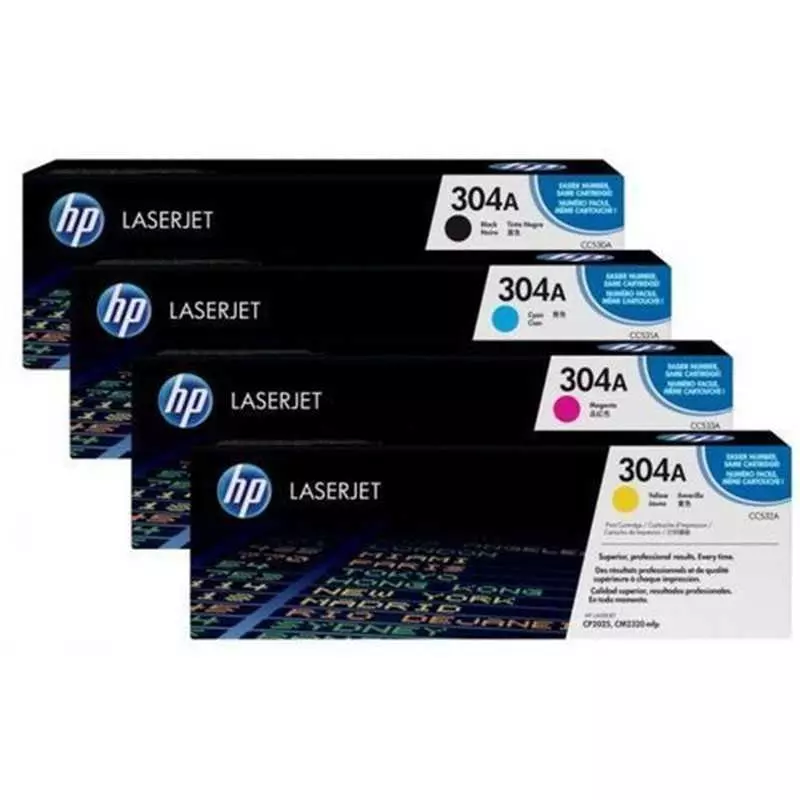 Cartouche Toner HP-304A Noir / Bleu / Jaune / Rouge