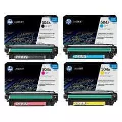 Cartouche Toner HP-504A Noir / Bleu / Jaune / Rouge