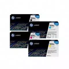 Cartouche Toner HP-504A Noir / Bleu / Jaune / Rouge