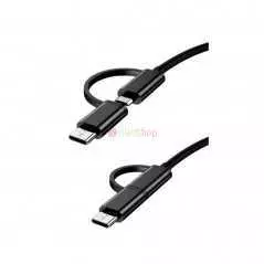 Adaptateur de transfert de données vers femelle USB OTG 2 en 1 Type C + Micro