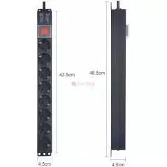 Bloc Multiprise PDU Rackable 19 Pouces | 8 Prises, Installation Professionnelle