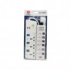 Rallonge 3 sorties Rscar RS-713 USB longueur 3m