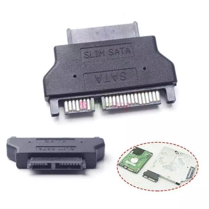 Adaptateur Slim line SATA Serial ATA 7 + 15 22 broches mâle vers Slim 7 + 6 13 broches femelle pour disque dur, CD-ROM