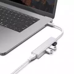 Adaptateur USB C vers Ethernet avec Type C USB 2.0 HUB 3 Ports RJ45