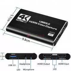 Carte de Capture Vidéo 4K HDMI | USB 3.0 | 1080p 60fps | Streaming & Enregistrement