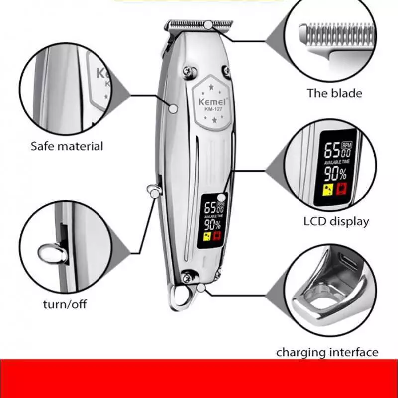 Tondeuse Rechargeable en Métal Kemei KM-127