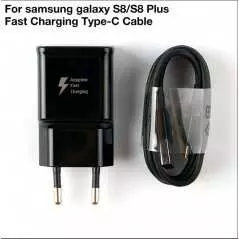 Chargeur rapide Samsung pour Galaxy S8/ S8+ noir + câble 120cm type C