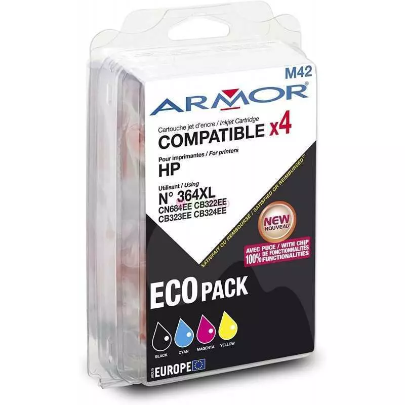Pack 4 Cartouches d'encre HP 364XL compatible Armor