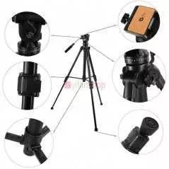 Trépied vidéo avec tête Fluide d'amortissement Kingjoy VT-1500 avec Verrouillage