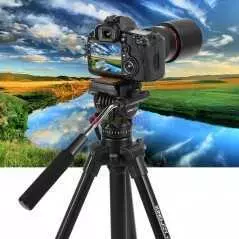 Trépied vidéo avec tête Fluide d'amortissement Kingjoy VT-1500 avec Verrouillage