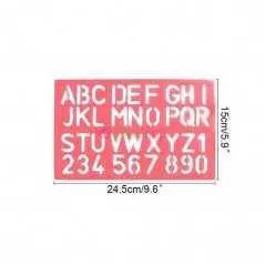 Trace Lettre en Plastique Règle à Lettres Normographe pour ecrire Alphabet Symbole Dessin Semi Transparent