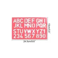 Trace Lettre en Plastique Règle à Lettres Normographe pour ecrire Alphabet Symbole Dessin Semi Transparent