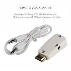 Adaptateur HDMI vers VGA, HD 1.4 P mâle vers femelle, avec câble Audio de 1080mm
