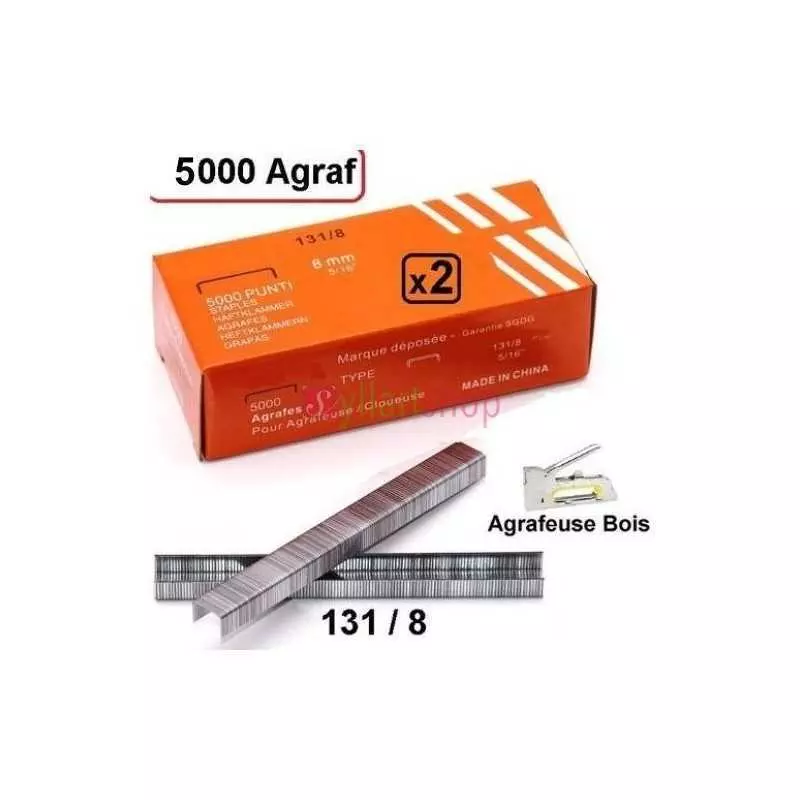 Paquets 5000 Agrafeuse Bois 131-8mm