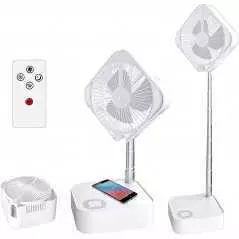 Ventilateur Pliant MSDONG, Silencieux, Rechargeable Par USB, Batterie Intégrée De 7200MAh, Charge Sans Fil