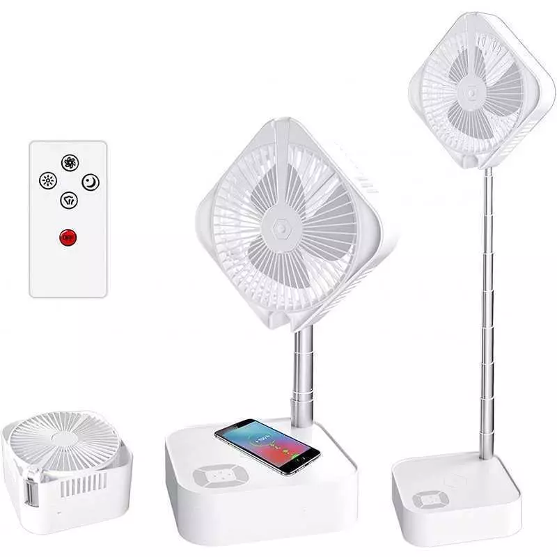 Ventilateur Pliant MSDONG, Silencieux, Rechargeable Par USB, Batterie Intégrée De 7200MAh, Charge Sans Fil
