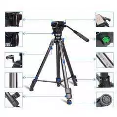 Trépied Yunteng VCT-998 en aluminium Charge maximale  6kg