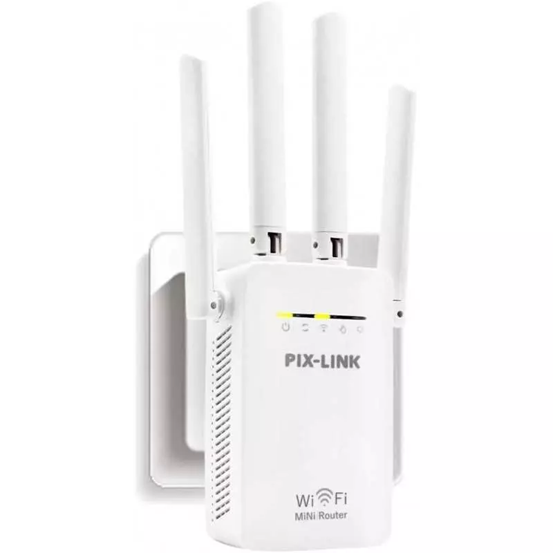 Mini Routeur Répéteur WiFi PIX-LINK | 4 Antennes Haut Gain | Plug & Play