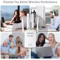 Mini Routeur Répéteur WiFi PIX-LINK | 4 Antennes Haut Gain | Plug & Play