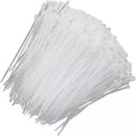 Lot de 100 attaches de câble en nylon avec fermeture éclair 4x100mm en plastique blanc