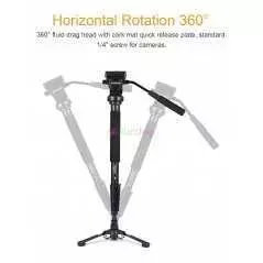 Trépied YUNTENG VCT-588 Pro caméra fluide glisser trépied monopode pour Canon Nikon Pentax DSLR