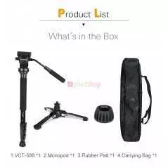 Trépied YUNTENG VCT-588 Pro caméra fluide glisser trépied monopode pour Canon Nikon Pentax DSLR