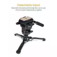 Trépied YUNTENG VCT-588 Pro caméra fluide glisser trépied monopode pour Canon Nikon Pentax DSLR