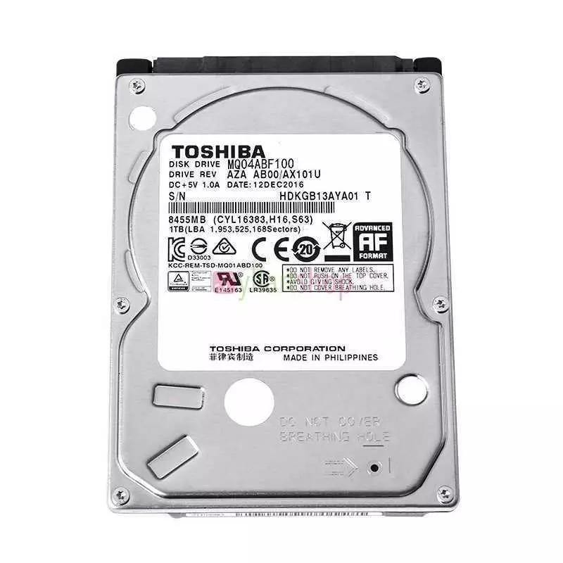 Disque dur interne Toshiba pour ordinateur portable HDD 2.5 SATA III, 500GB/1TB/2TB de capacité stockage, 5400 tr/min SATA3