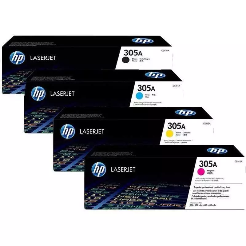 Toners Équivalents HP 305A | Pack 4 Couleurs