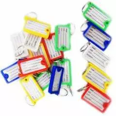 Paquets de 29 Portes clés étiquette en plastique avec serrure de bureau Bagages assortis