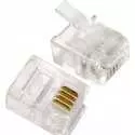 Lot de 100 Connecteurs RJ11 Mâles Kuwes | Haute Qualité pour Câble Téléphonie & ADSL