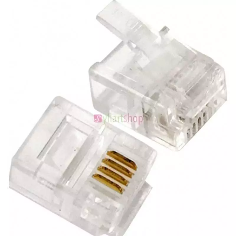 Lot de 100 Connecteurs RJ11 Mâles Kuwes | Pour Téléphonie et ADSL