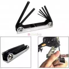 Jeu de clés hexagonales, 7 pièces pliantes, tailles métriques de 1.5 mm à 6mm