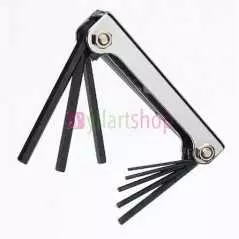 Jeu de clés hexagonales pliantes en métal métrique 8 pièces