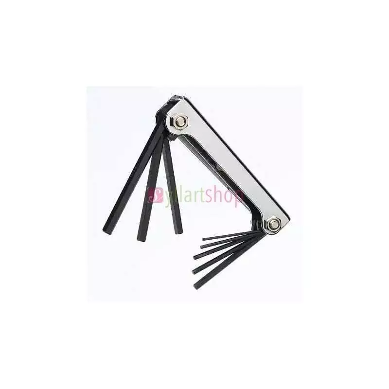 Jeu de clés hexagonales pliantes en métal métrique 8 pièces